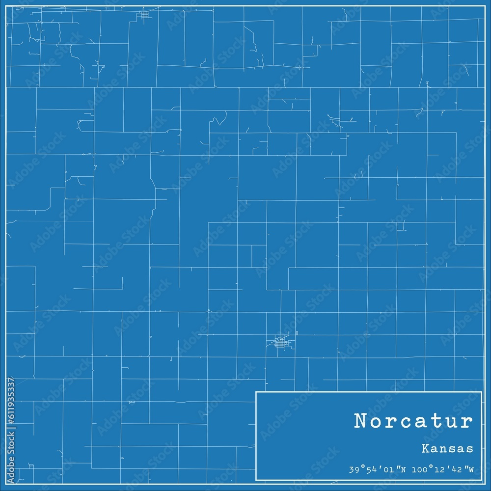 Blueprint US city map of Norcatur, Kansas. Blueprint US city map of Norcatur, Kansas.