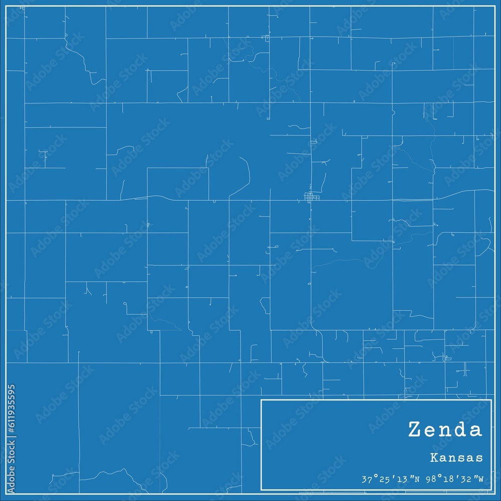 Blueprint US city map of Zenda, Kansas. Blueprint US city map of Zenda, Kansas.