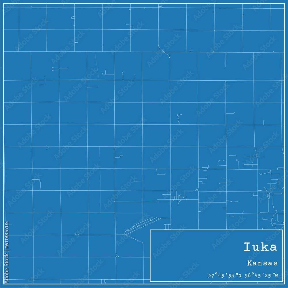 Blueprint US city map of Iuka, Kansas. Blueprint US city map of Iuka, Kansas.