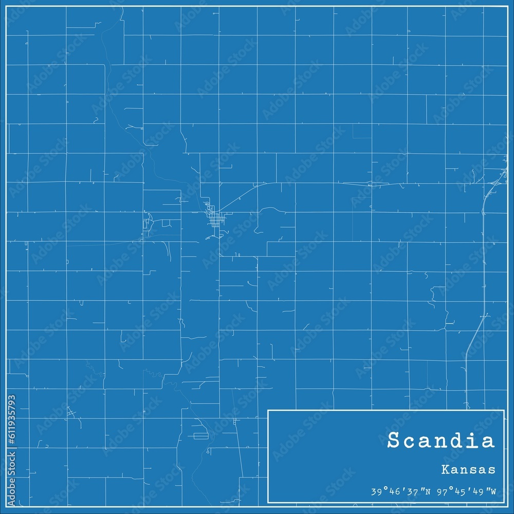 Blueprint US city map of Scandia, Kansas. Blueprint US city map of Scandia, Kansas.