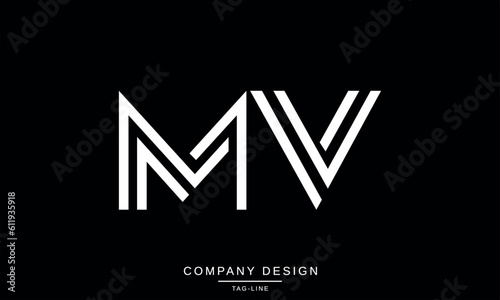 VM, MV, Abstract Letters Logo Monogram