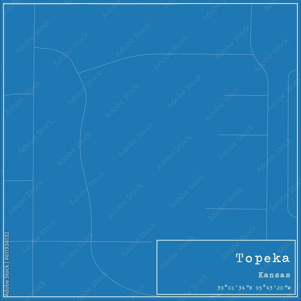 Blueprint US city map of Topeka, Kansas. Blueprint US city map of Topeka, Kansas.