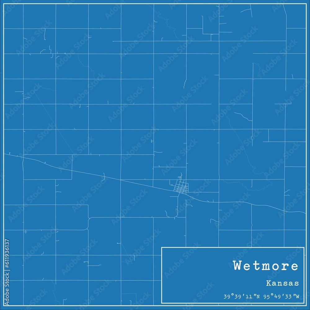 Blueprint US city map of Wetmore, Kansas. Blueprint US city map of Wetmore, Kansas.