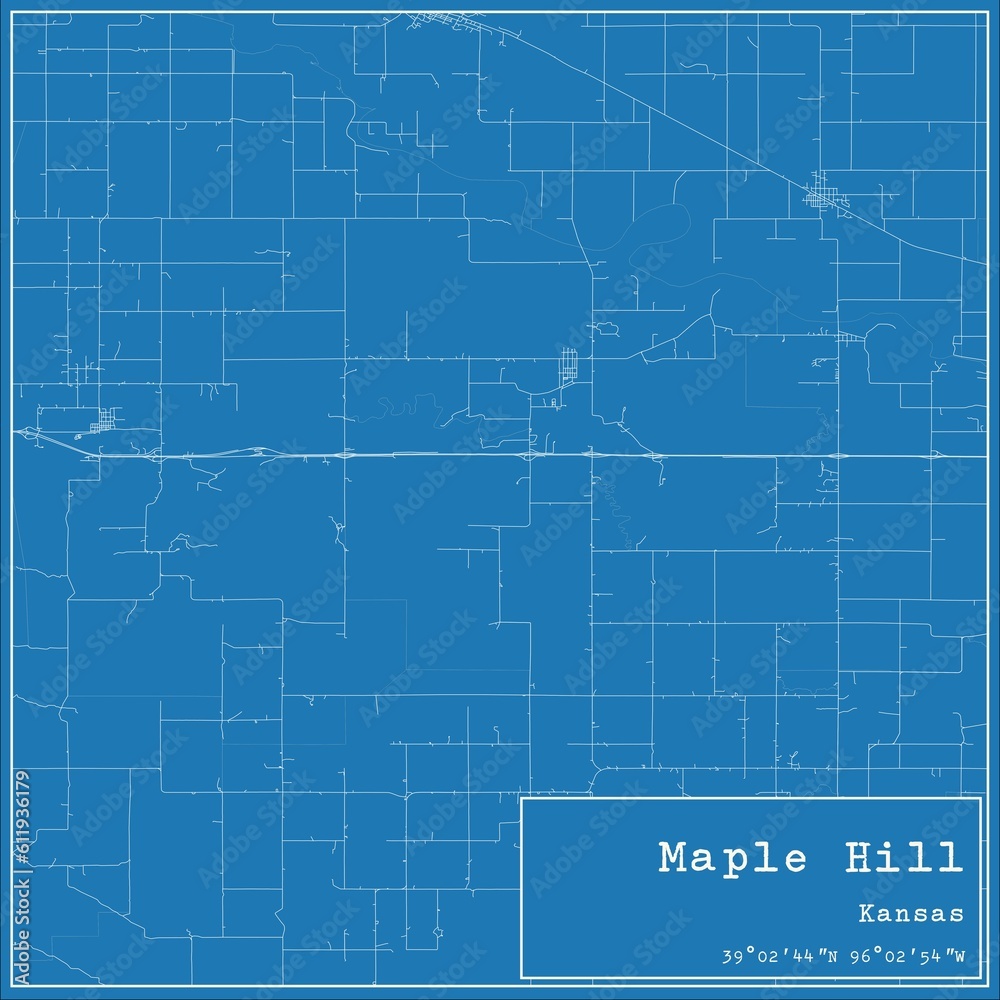 Blueprint US city map of Maple Hill, Kansas. Blueprint US city map of Maple Hill, Kansas.