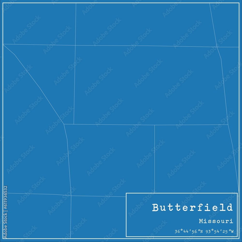 Blueprint US city map of Butterfield, Missouri. Blueprint US city map of Butterfield, Missouri.