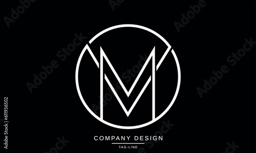 VM, MV, Abstract Letters Logo Monogram
