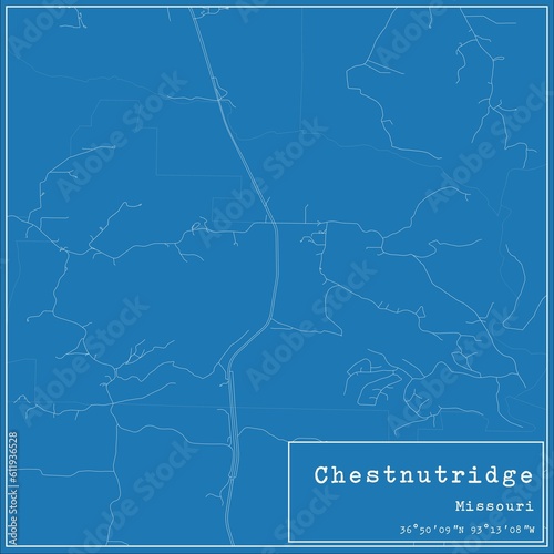 Blueprint US city map of Chestnutridge, Missouri.