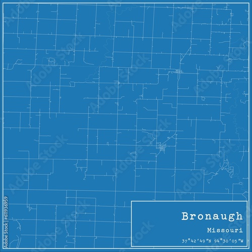 Blueprint US city map of Bronaugh  Missouri.