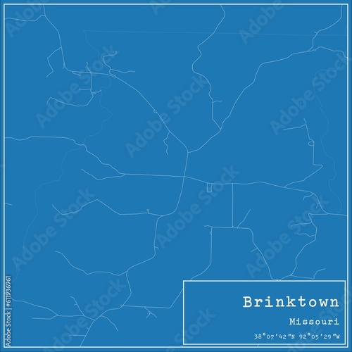 Blueprint US city map of Brinktown, Missouri.