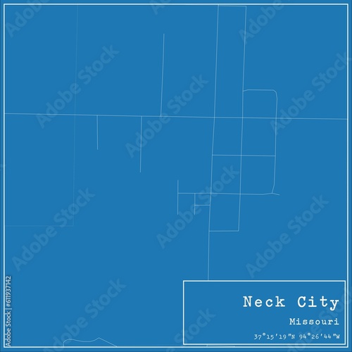 Wallpaper Mural Blueprint US city map of Neck City, Missouri. Torontodigital.ca