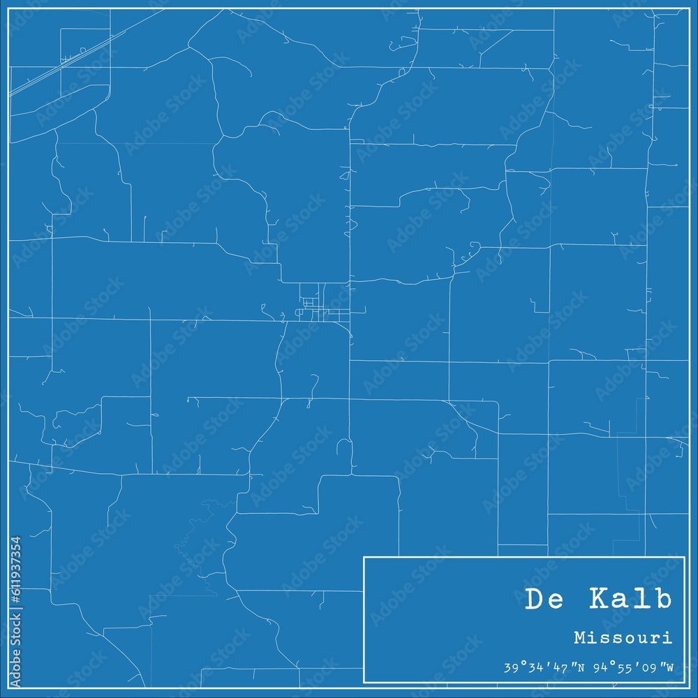Blueprint US city map of De Kalb, Missouri. Blueprint US city map of De Kalb, Missouri.