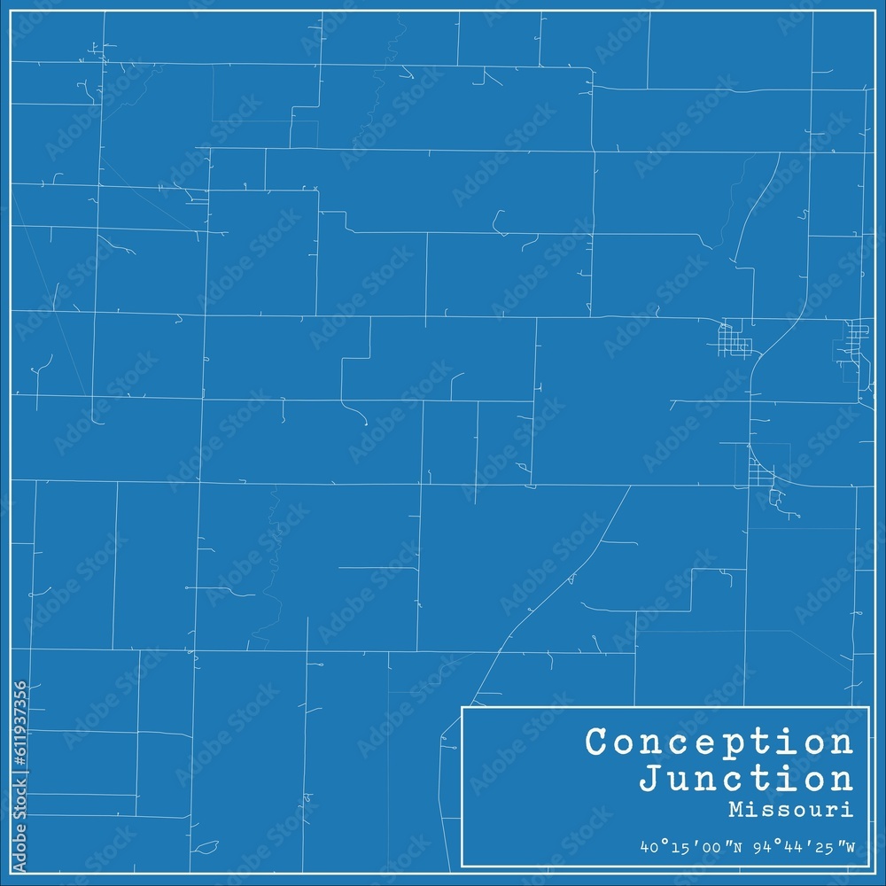 Blueprint US city map of Conception Junction, Missouri. Blueprint US city map of Conception Junction, Missouri.