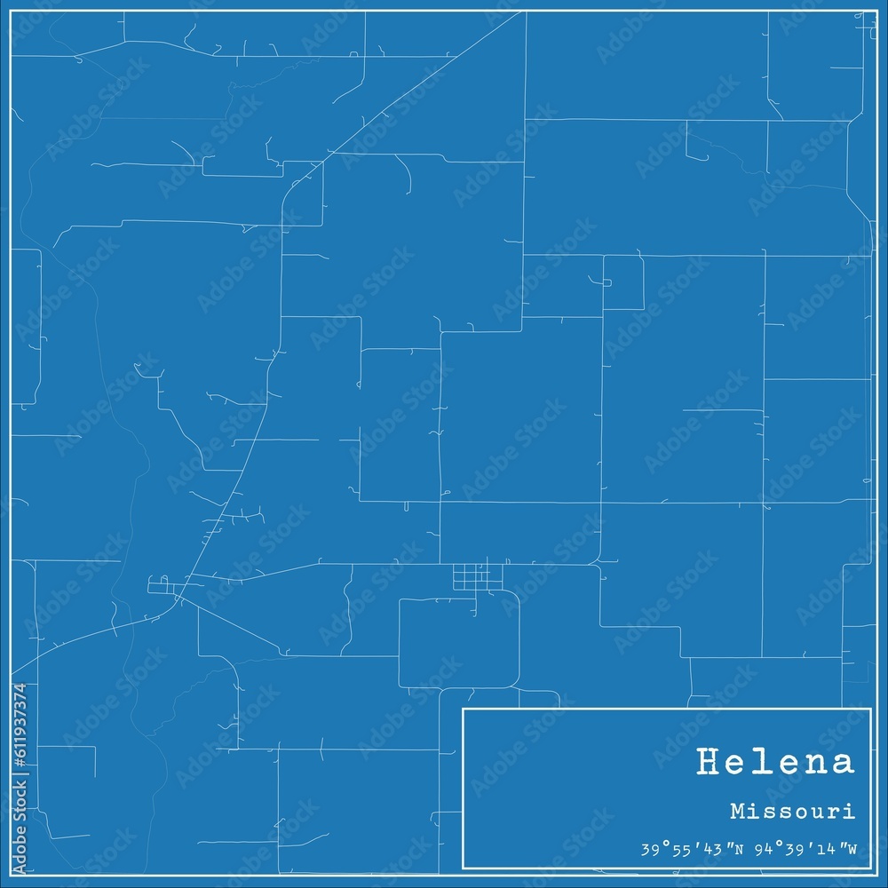 Blueprint US city map of Helena, Missouri. Blueprint US city map of Helena, Missouri.