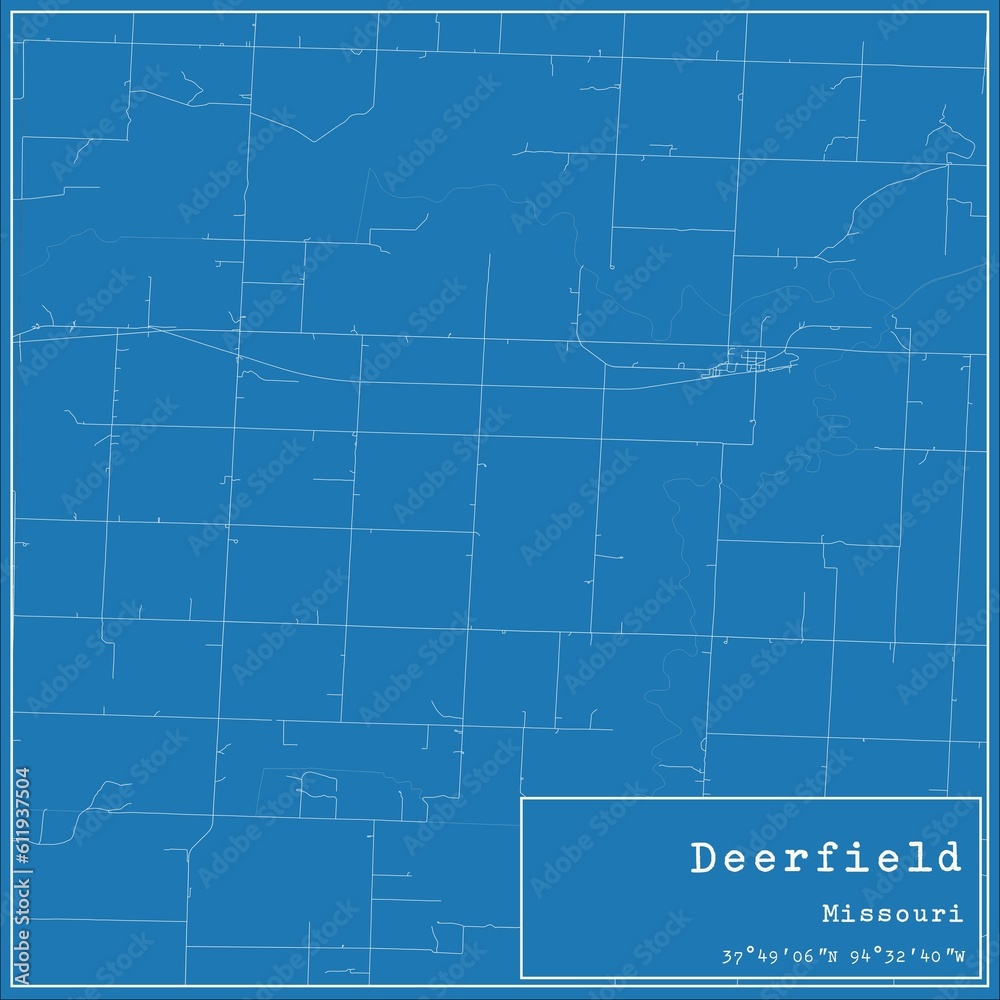 Blueprint US city map of Deerfield, Missouri. Blueprint US city map of Deerfield, Missouri.