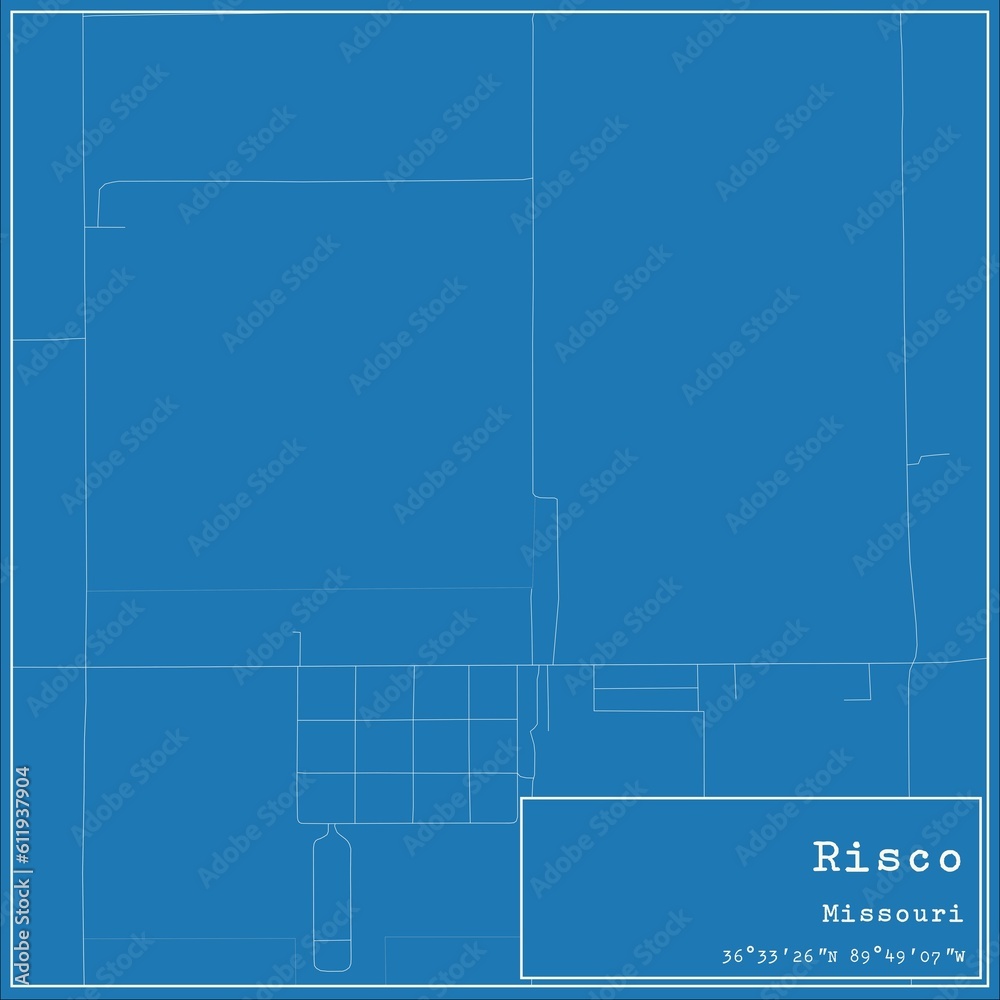Blueprint US city map of Risco, Missouri. Blueprint US city map of Risco, Missouri.