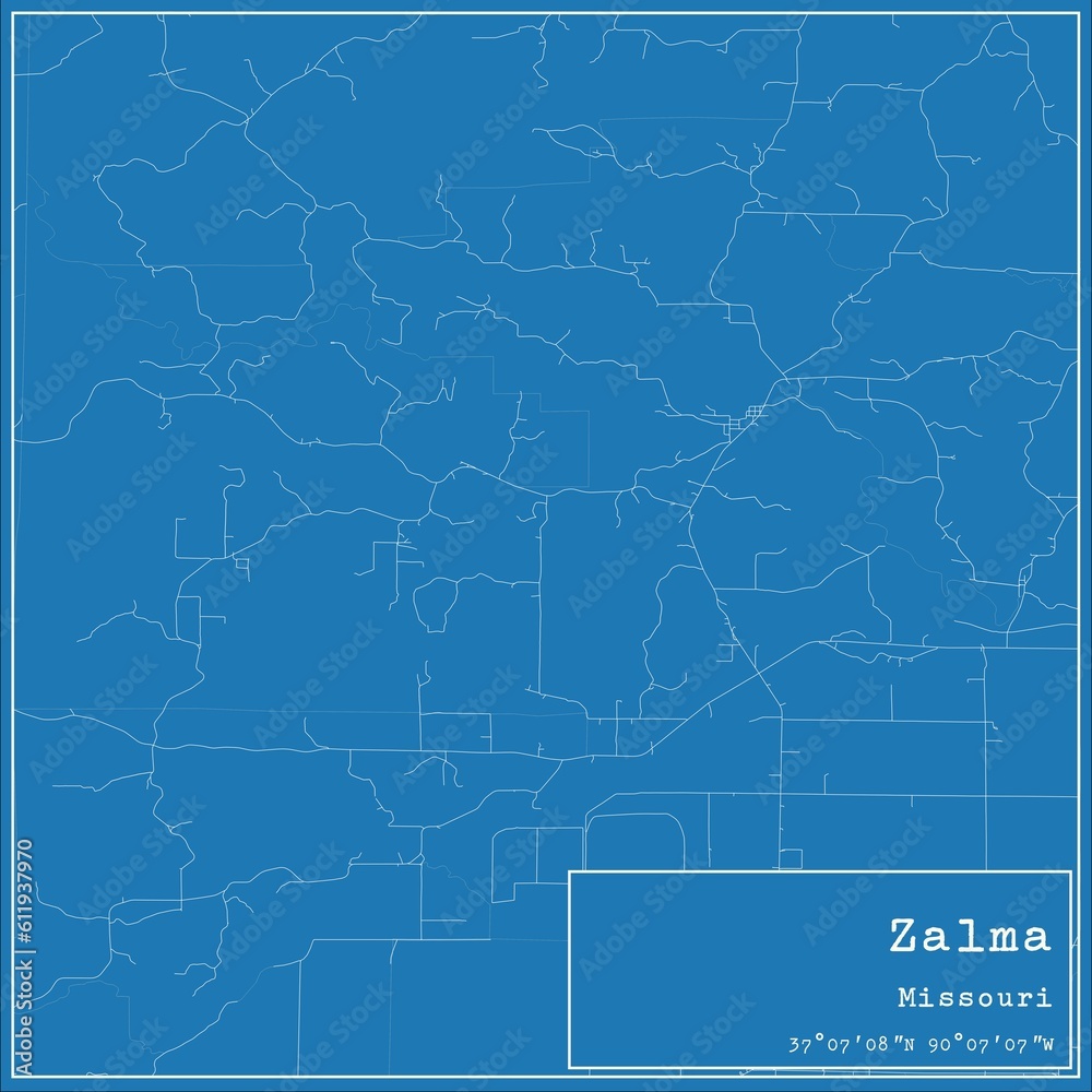 Blueprint US city map of Zalma, Missouri. Blueprint US city map of Zalma, Missouri.
