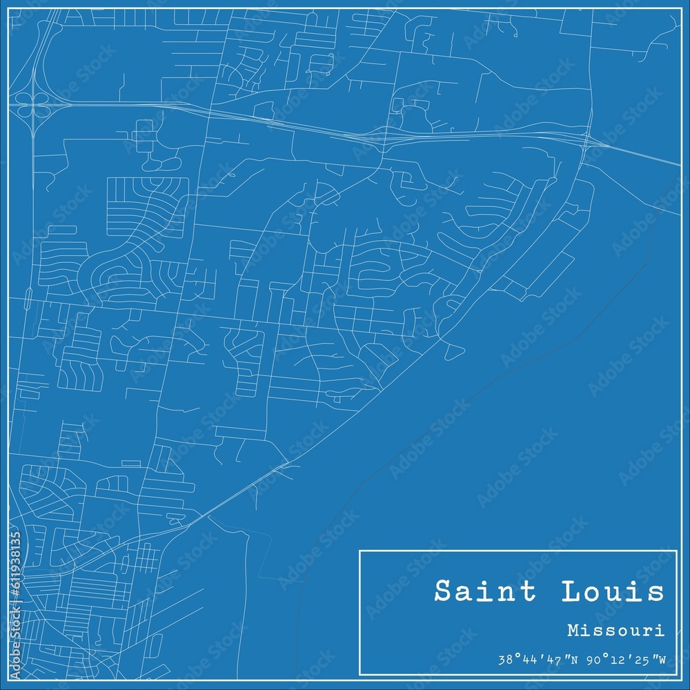Fototapeta premium Blueprint US city map of Saint Louis, Missouri.