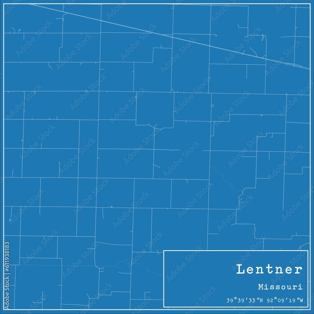 Blueprint US city map of Lentner, Missouri.