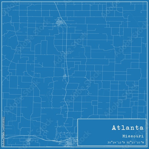 Blueprint US city map of Atlanta  Missouri.