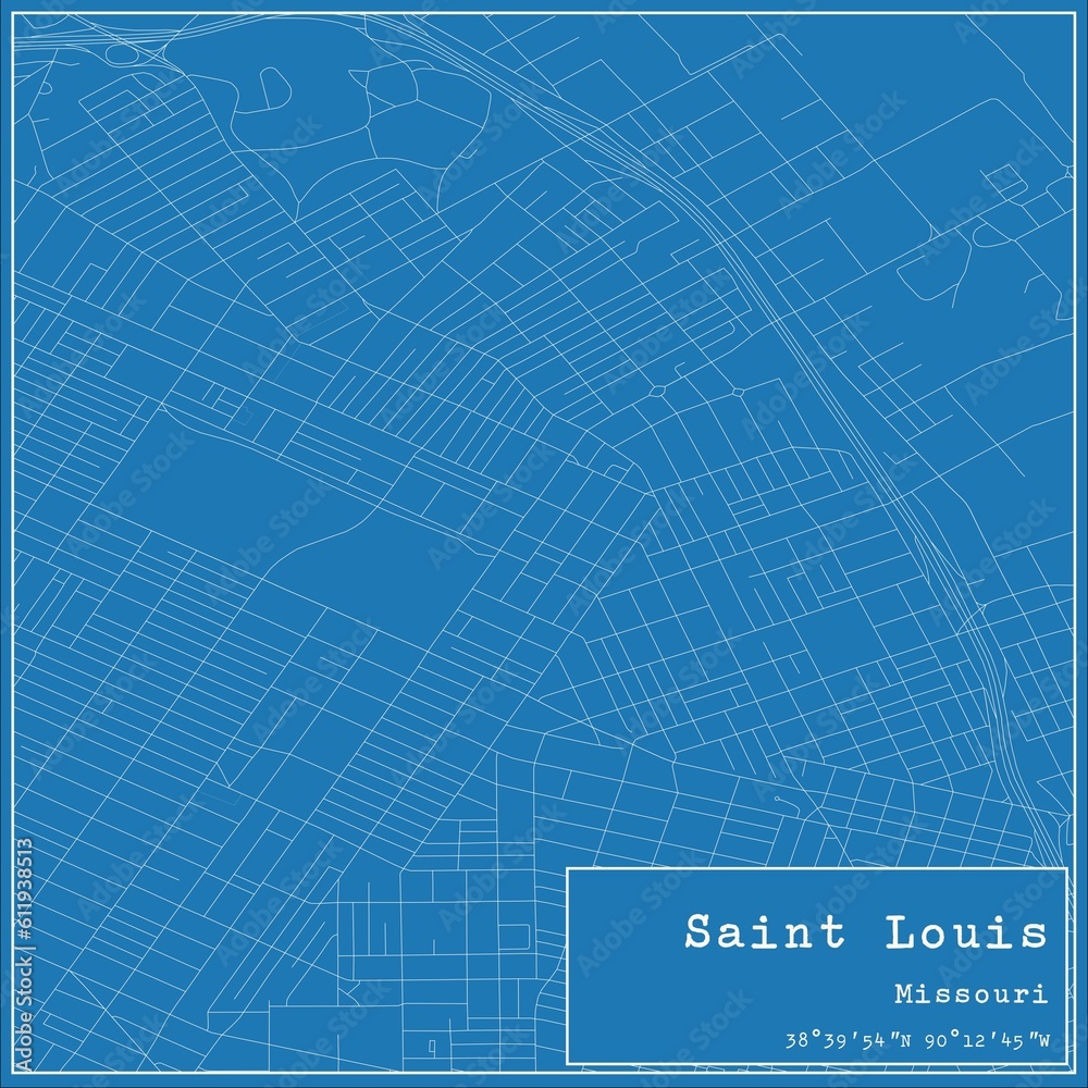 Blueprint US city map of Saint Louis, Missouri. Blueprint US city map of Saint Louis, Missouri.