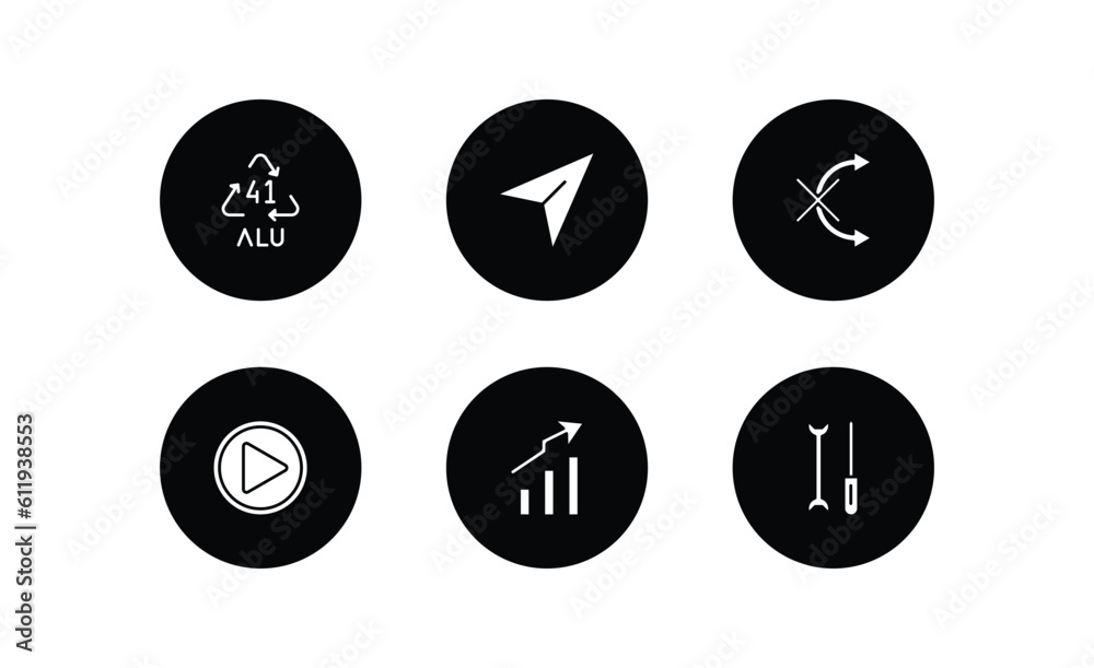 user interface filled icons set. user interface filled icons pack included 41 alu, navigation arrow, no tittling, play video button, arrow heading up, mechanic tool vector. user interface filled icons set. user interface filled icons pack included 41 alu, navigation arrow, no tittling, play video button, arrow heading up, mechanic tool vector.