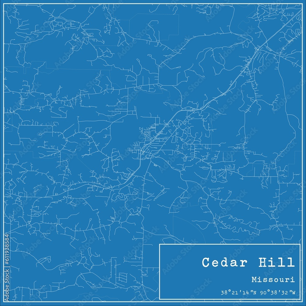 Blueprint US city map of Cedar Hill, Missouri. Blueprint US city map of Cedar Hill, Missouri.
