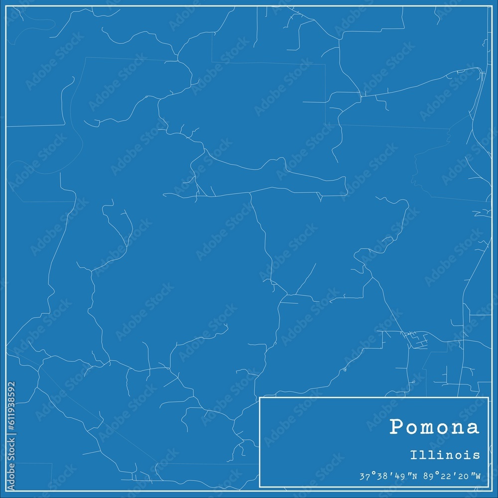 Blueprint US city map of Pomona, Illinois. Blueprint US city map of Pomona, Illinois.