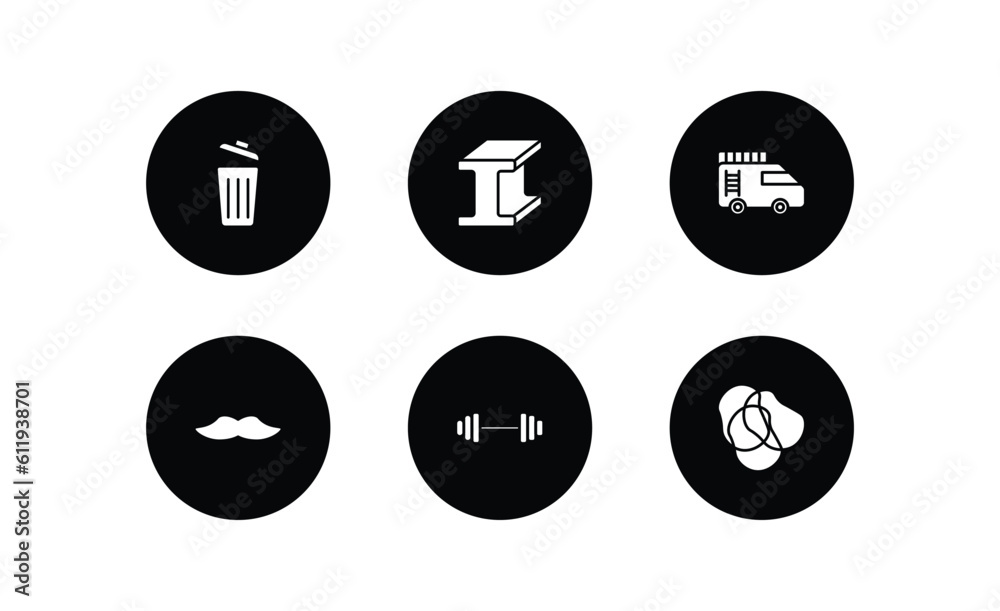 tools and utensils filled icons set. tools and utensils filled icons pack included trash can open, metal, firetruck, moustaches, exercise with dumbbells, rubber bands vector. tools and utensils filled icons set. tools and utensils filled icons pack included trash can open, metal, firetruck, moustaches, exercise with dumbbells, rubber bands vector.