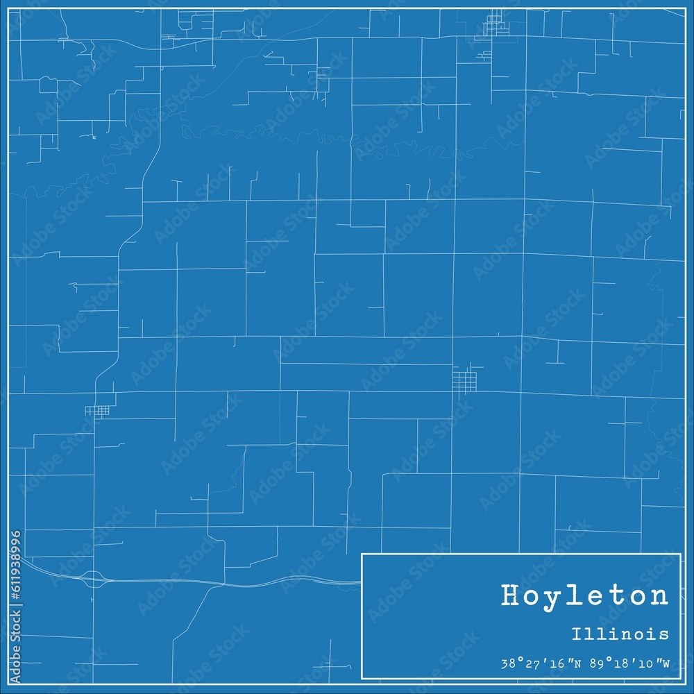 Blueprint US city map of Hoyleton, Illinois. Blueprint US city map of Hoyleton, Illinois.