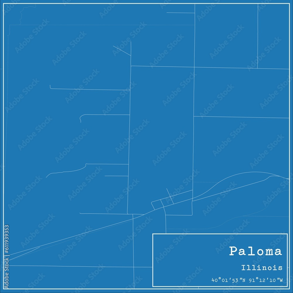 Blueprint US city map of Paloma, Illinois. Blueprint US city map of Paloma, Illinois.