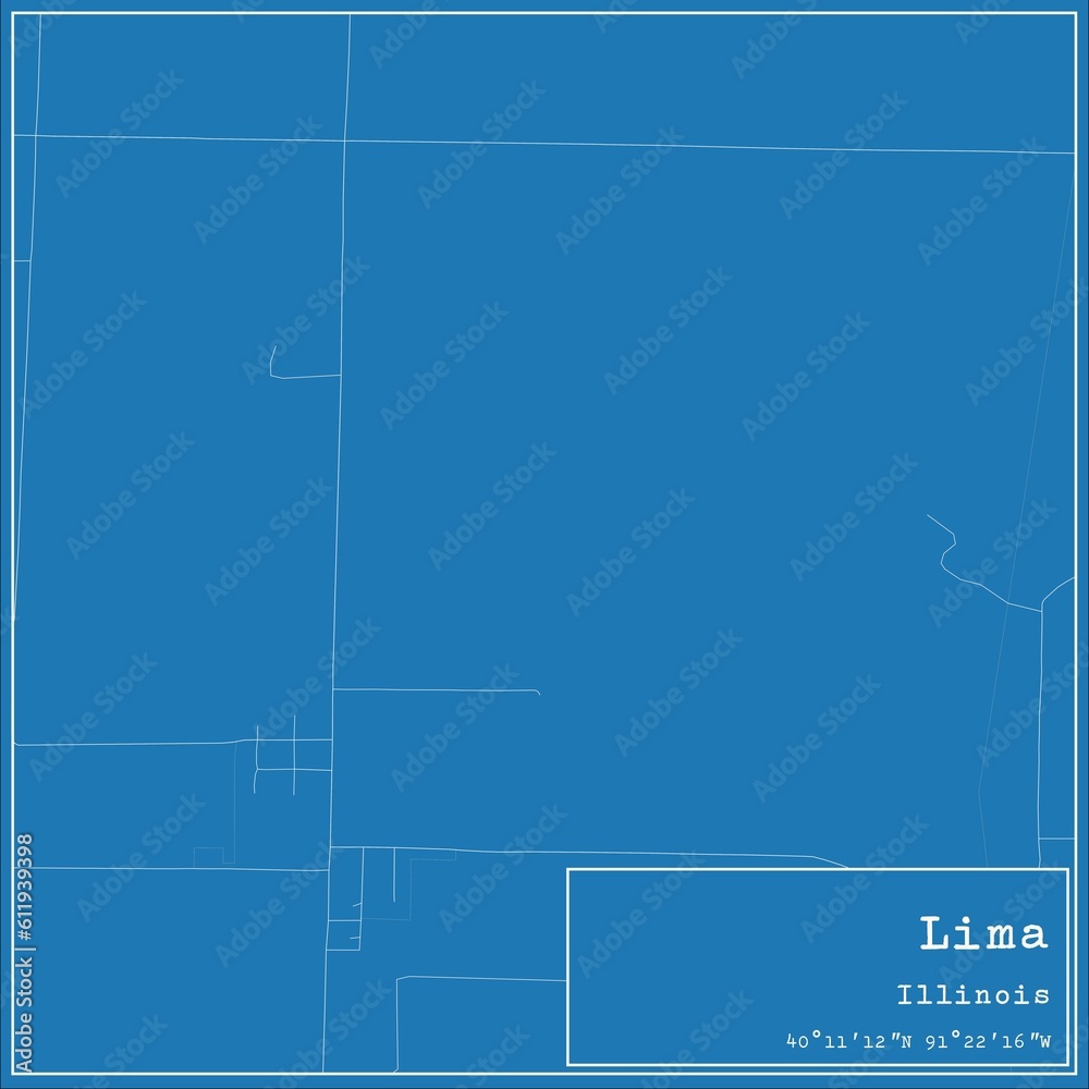 Blueprint US city map of Lima, Illinois. Blueprint US city map of Lima, Illinois.