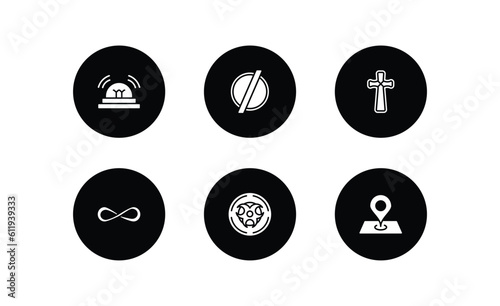 signs filled icons set. signs filled icons pack included alarm, empty, gross dark cross, infinity, radioactive, maps and location vector.