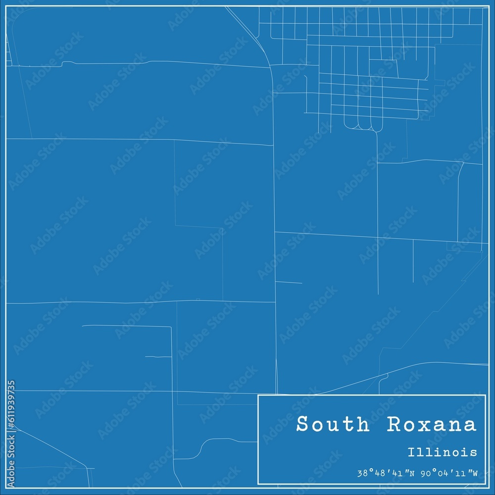 Blueprint US city map of South Roxana, Illinois. Blueprint US city map of South Roxana, Illinois.