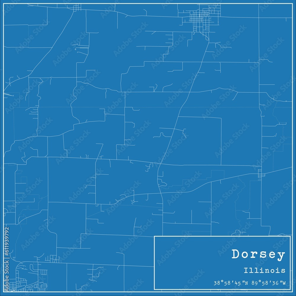 Blueprint US city map of Dorsey, Illinois. Blueprint US city map of Dorsey, Illinois.