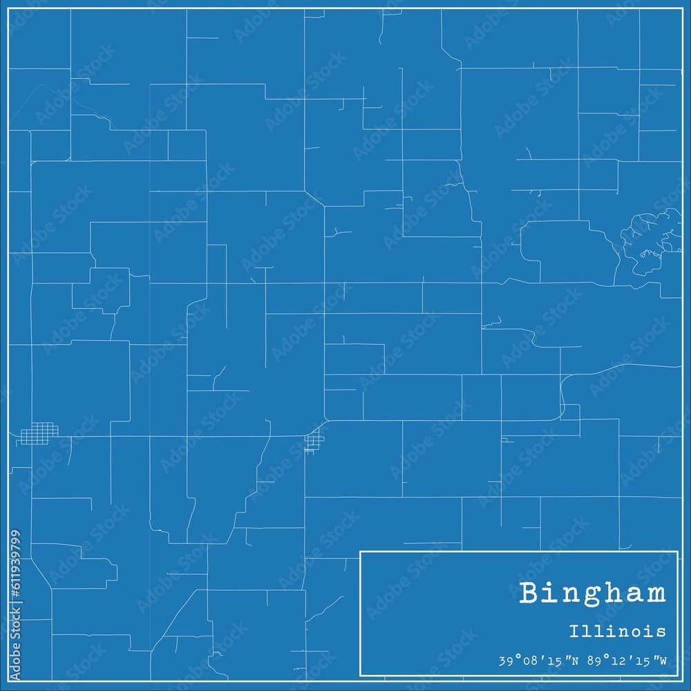 Blueprint US city map of Bingham, Illinois. Blueprint US city map of Bingham, Illinois.