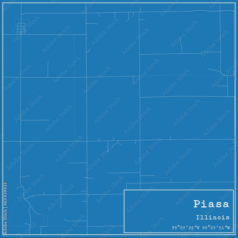 Blueprint US city map of Piasa, Illinois. Blueprint US city map of Piasa, Illinois.