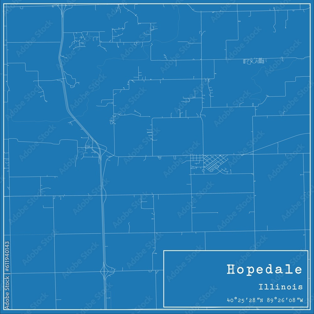 Blueprint US city map of Hopedale, Illinois. Blueprint US city map of Hopedale, Illinois.