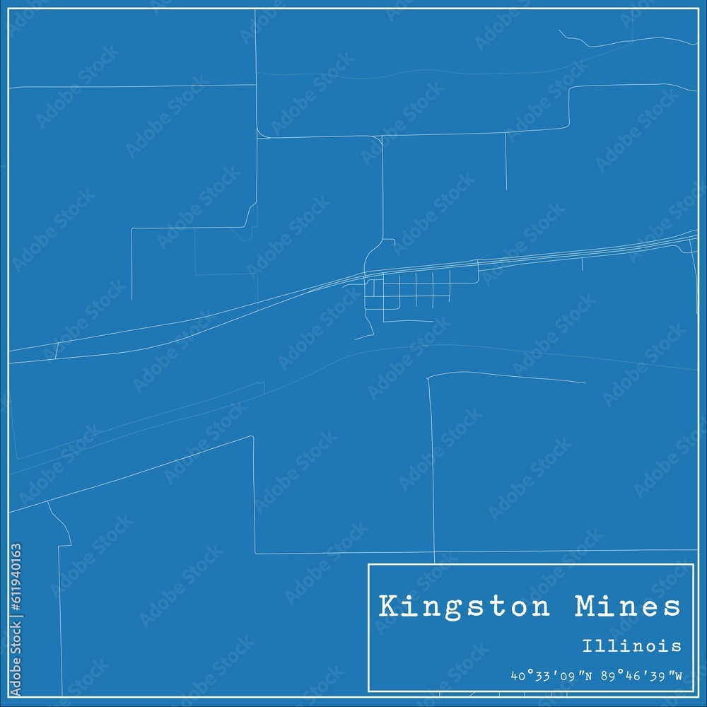 Blueprint US city map of Kingston Mines, Illinois. Blueprint US city map of Kingston Mines, Illinois.