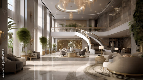 Luxurious hotel lobby