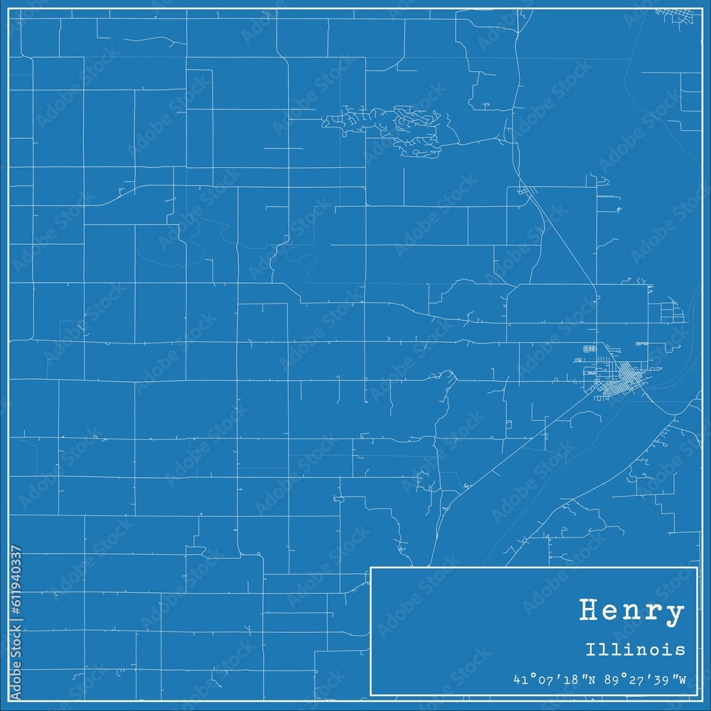 Blueprint US city map of Henry, Illinois. Blueprint US city map of Henry, Illinois.