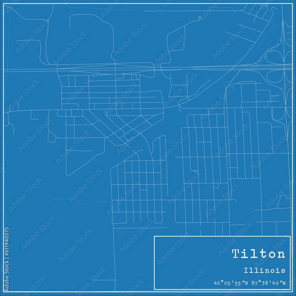 Blueprint US city map of Tilton, Illinois. Blueprint US city map of Tilton, Illinois.