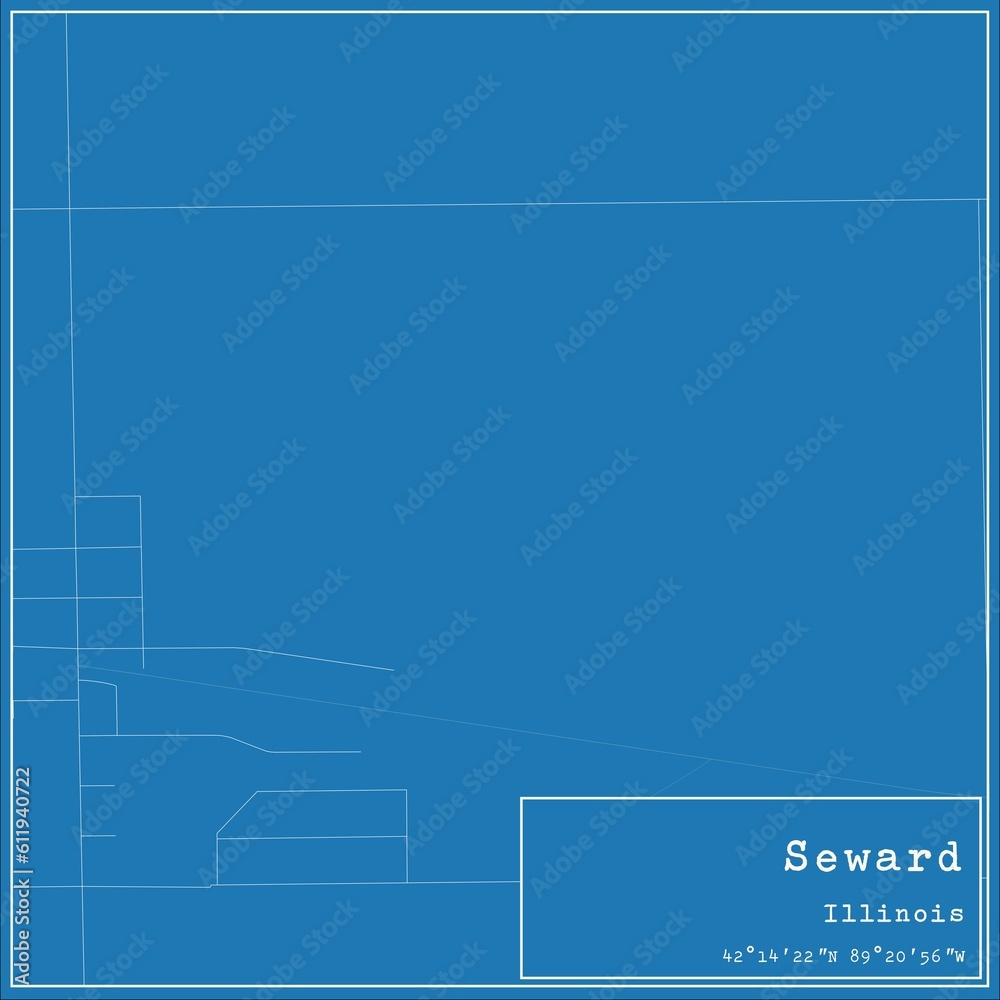 Blueprint US city map of Seward, Illinois. Blueprint US city map of Seward, Illinois.