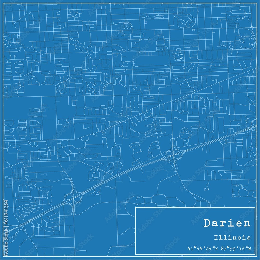Blueprint US city map of Darien, Illinois. Blueprint US city map of Darien, Illinois.
