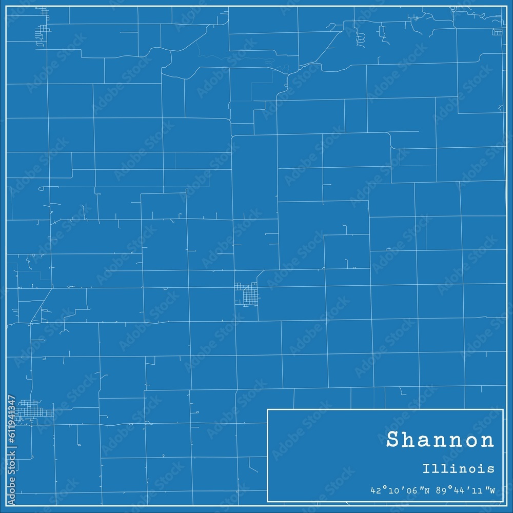 Blueprint US city map of Shannon, Illinois. Blueprint US city map of Shannon, Illinois.
