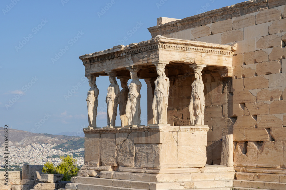 Caryatid porch of the Erechtheion in Athens, Greece
