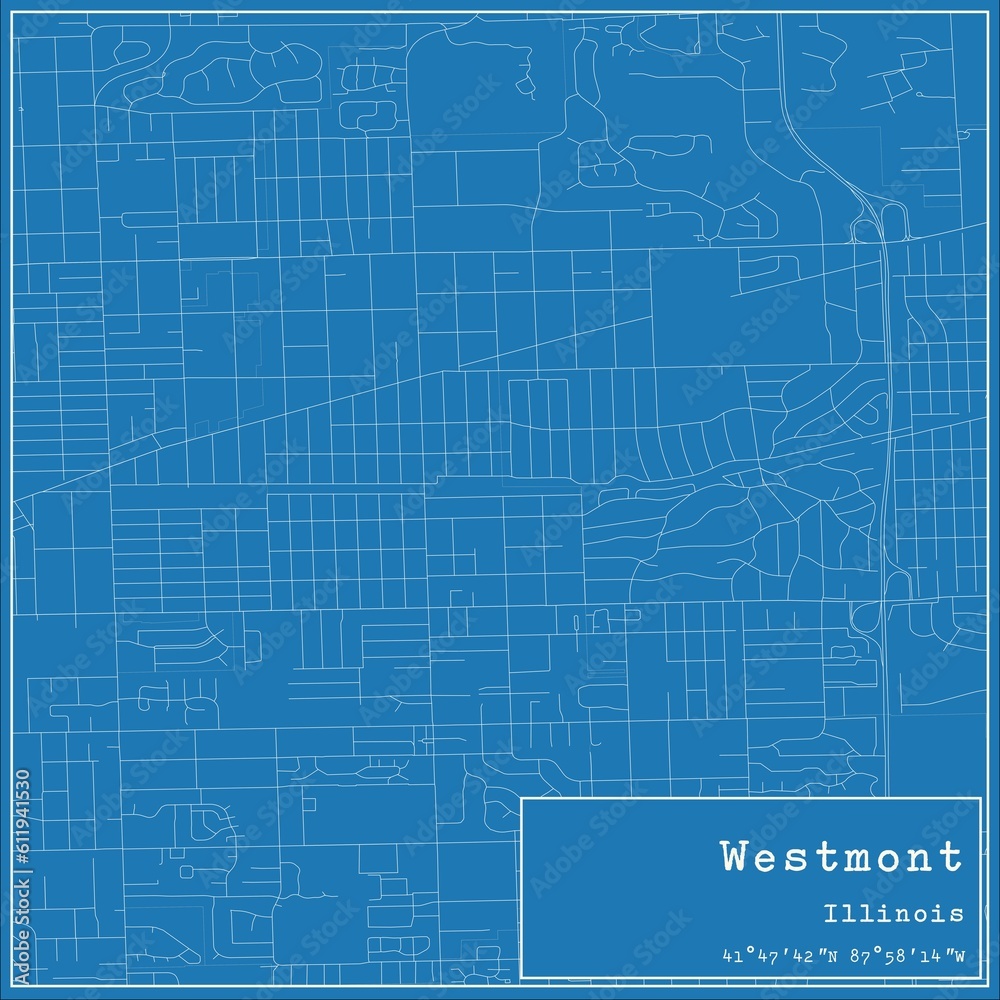 Blueprint US city map of Westmont, Illinois. Blueprint US city map of Westmont, Illinois.