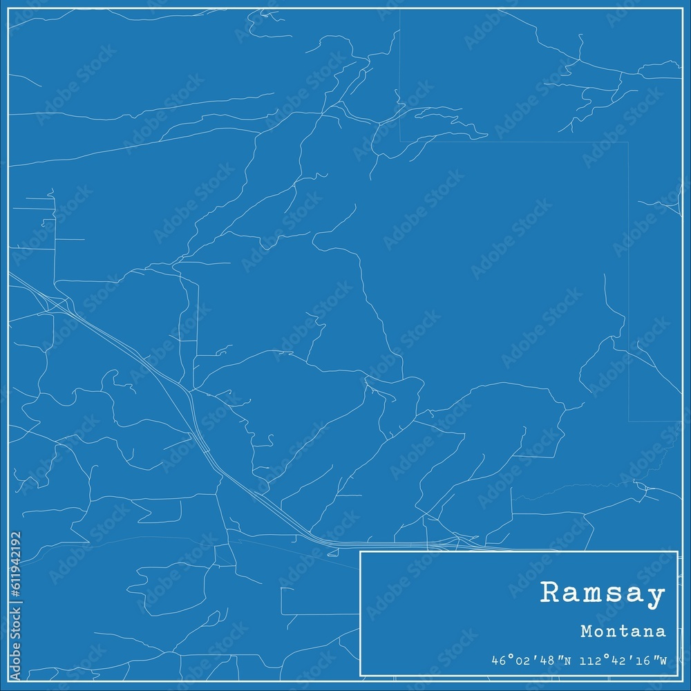 Blueprint US city map of Ramsay, Montana. Blueprint US city map of Ramsay, Montana.