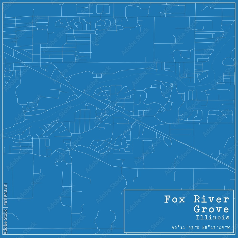 Blueprint US city map of Fox River Grove, Illinois. Blueprint US city map of Fox River Grove, Illinois.