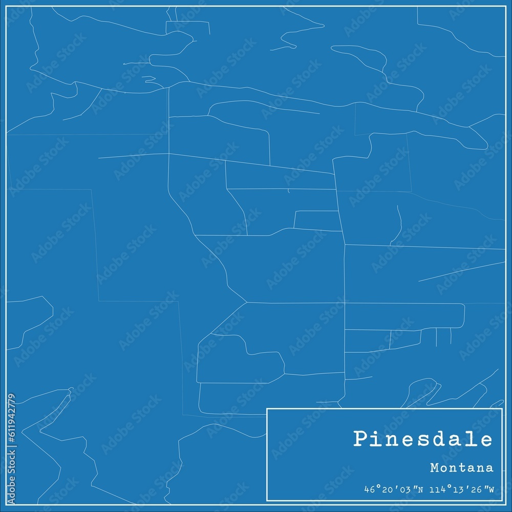 Blueprint US city map of Pinesdale, Montana. Blueprint US city map of Pinesdale, Montana.