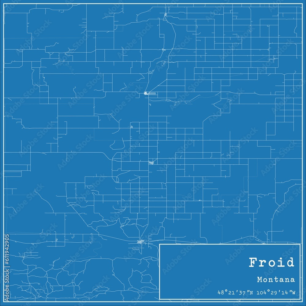Blueprint US city map of Froid, Montana. Blueprint US city map of Froid, Montana.